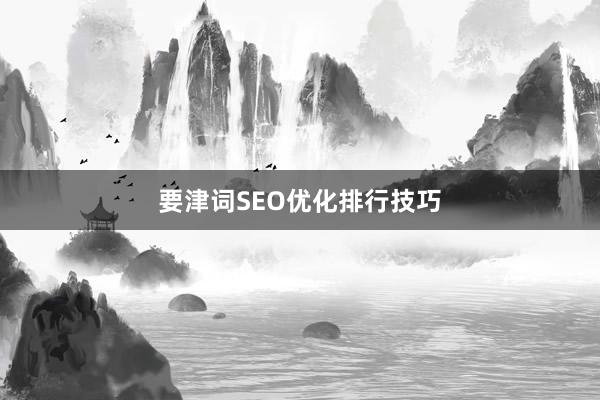 要津词SEO优化排行技巧